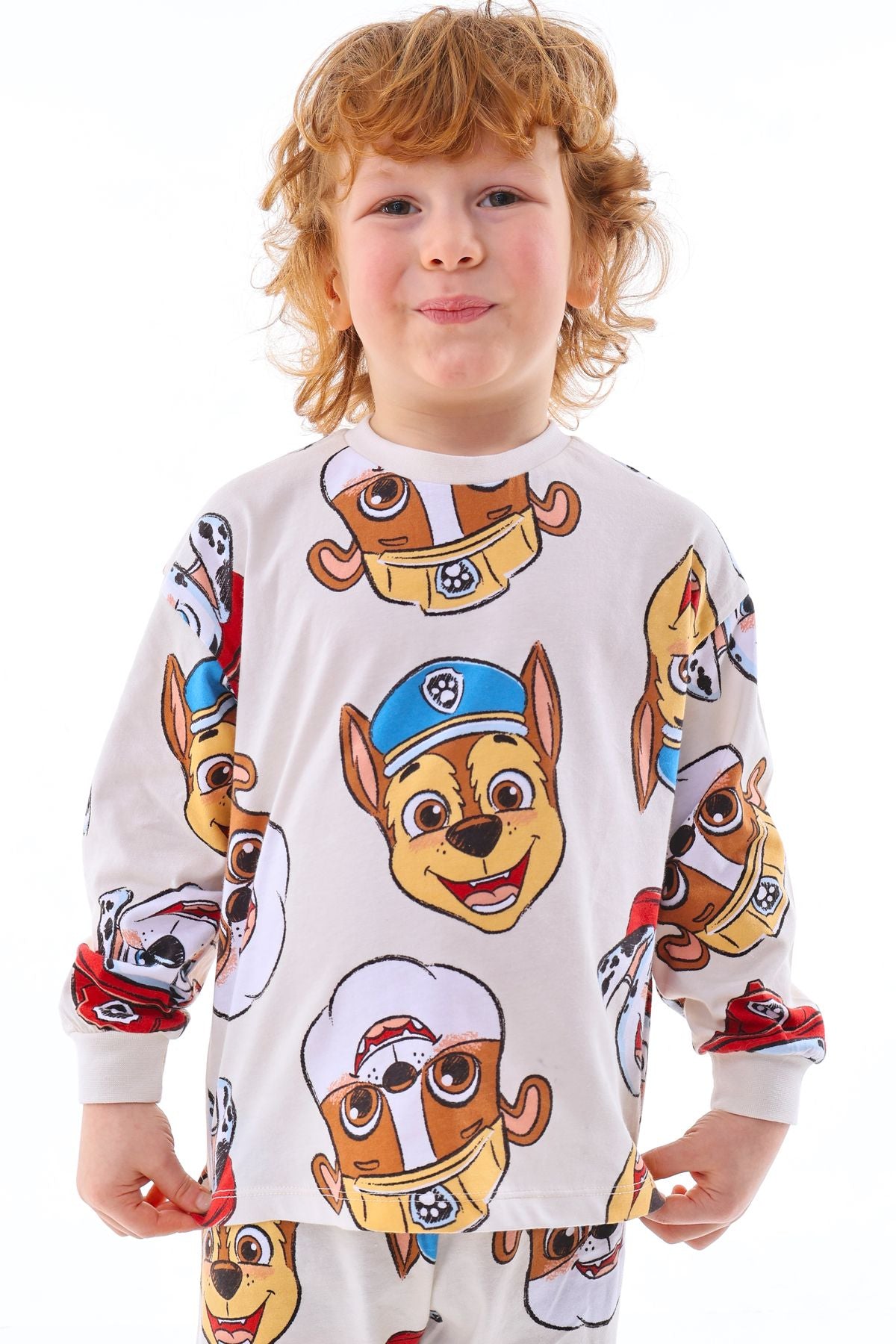 Mutlu Paw Patrol Desenli %100 Pamuk Çocuk Pijama Takımı