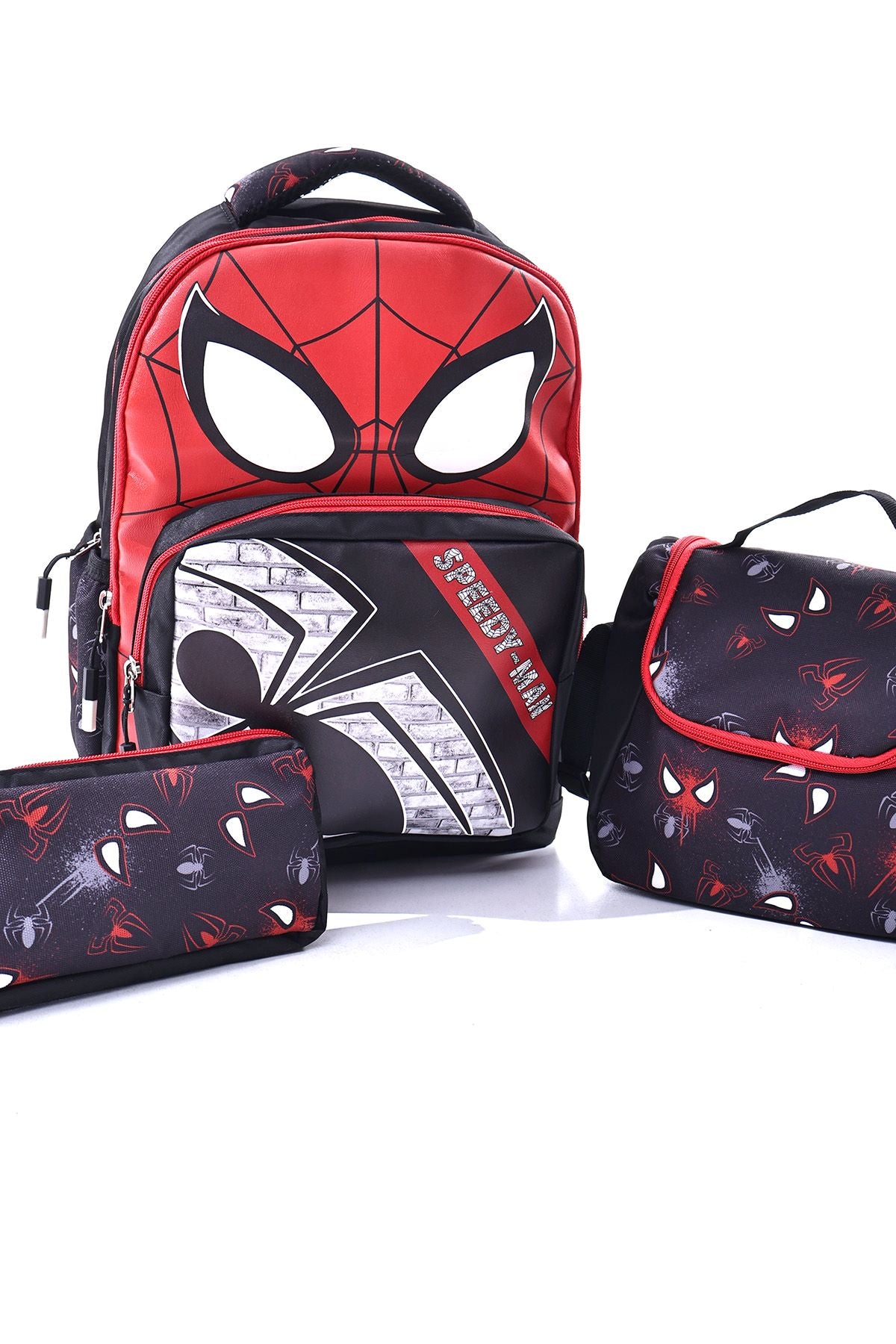 Süper Kahramanlar Temalı Erkek Çocuk Okul Çanta Seti ( Okul Çantası - Beslenme Çantası - Kalemlik )