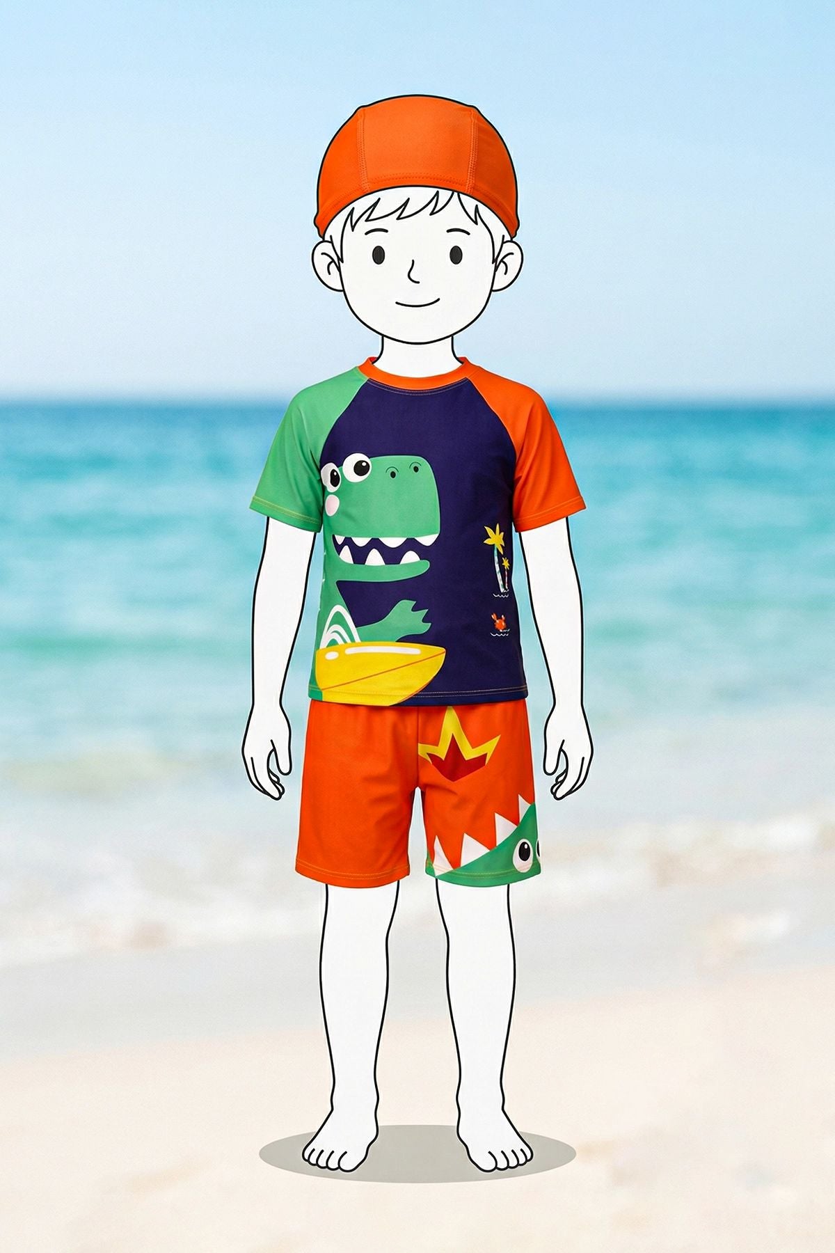 Summer Dino Boneli Erkek Çocuk Mayo Takımı