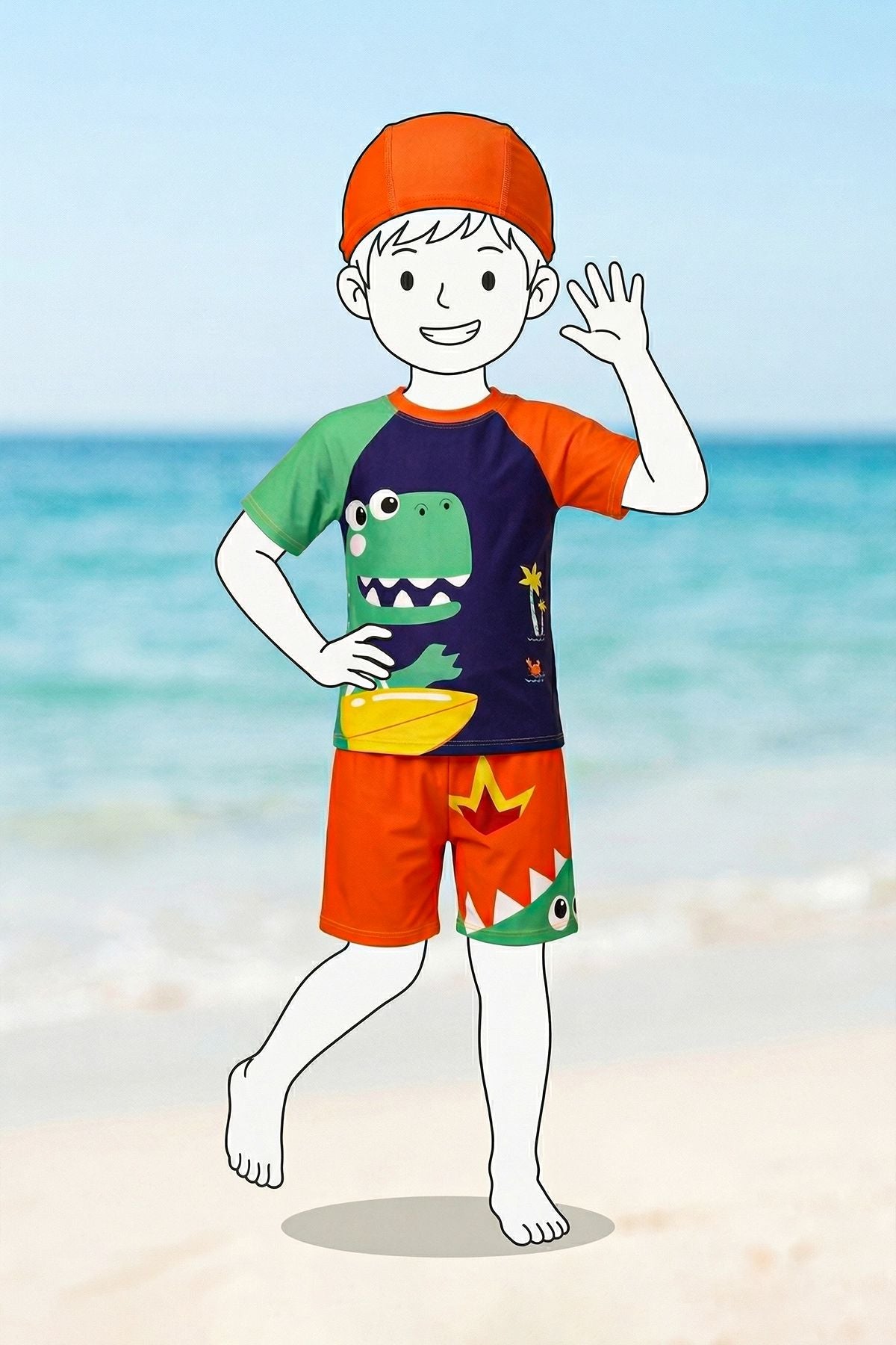 Summer Dino Boneli Erkek Çocuk Mayo Takımı