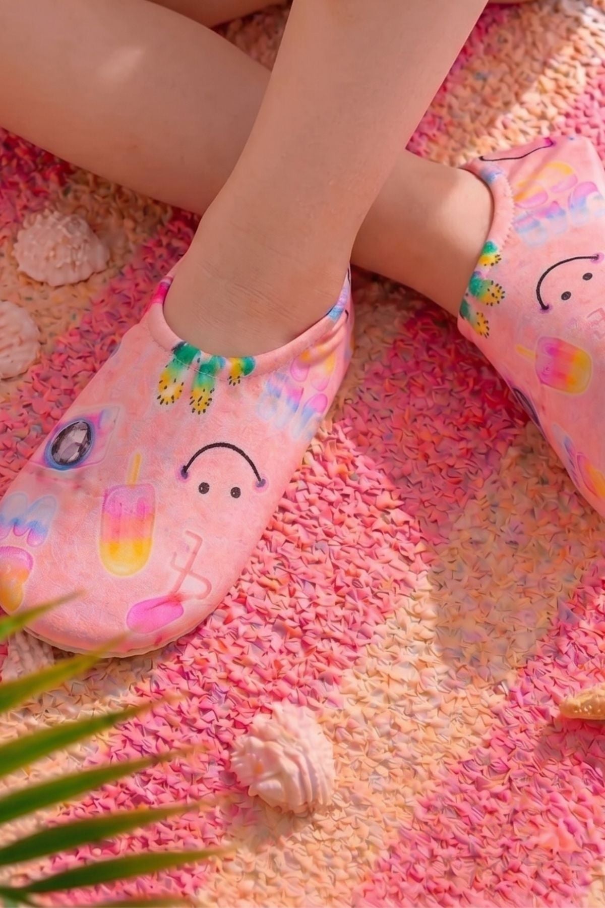 Summer Pembe Renk Kaymaz Taban Bebek - Çocuk Deniz Ayakkabısı