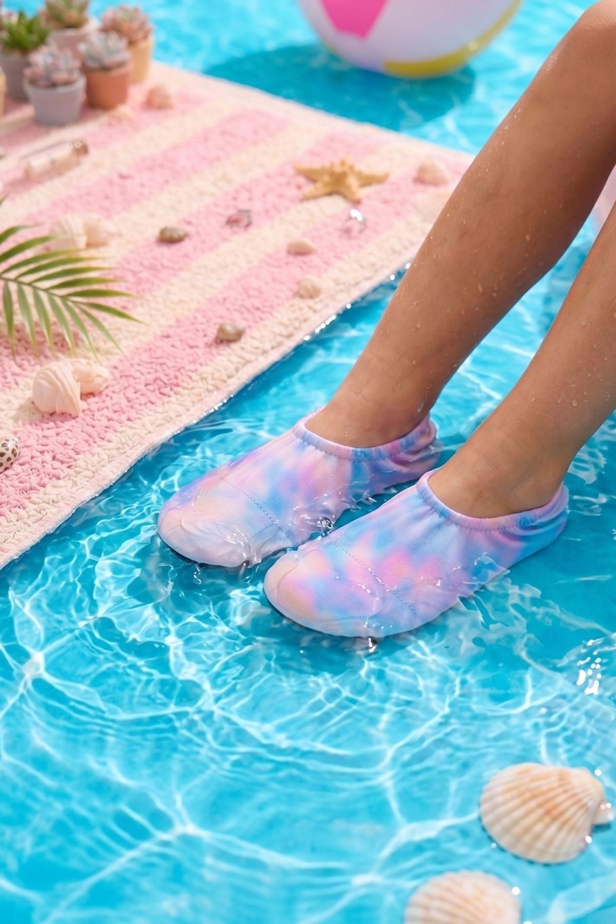 Tie - Dye Renkli Kaymaz Taban Bebek - Çocuk Deniz Ayakkabısı
