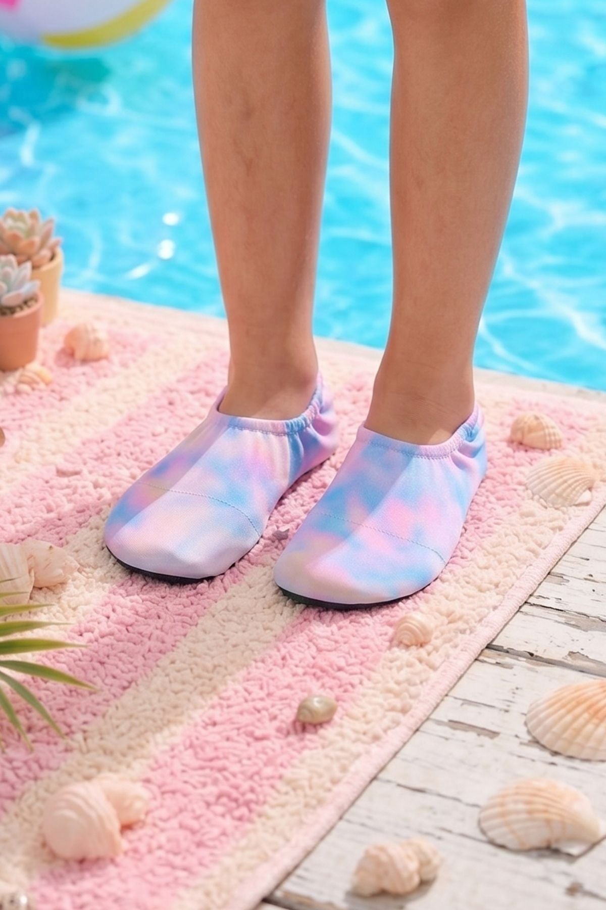 Tie - Dye Renkli Kaymaz Taban Bebek - Çocuk Deniz Ayakkabısı