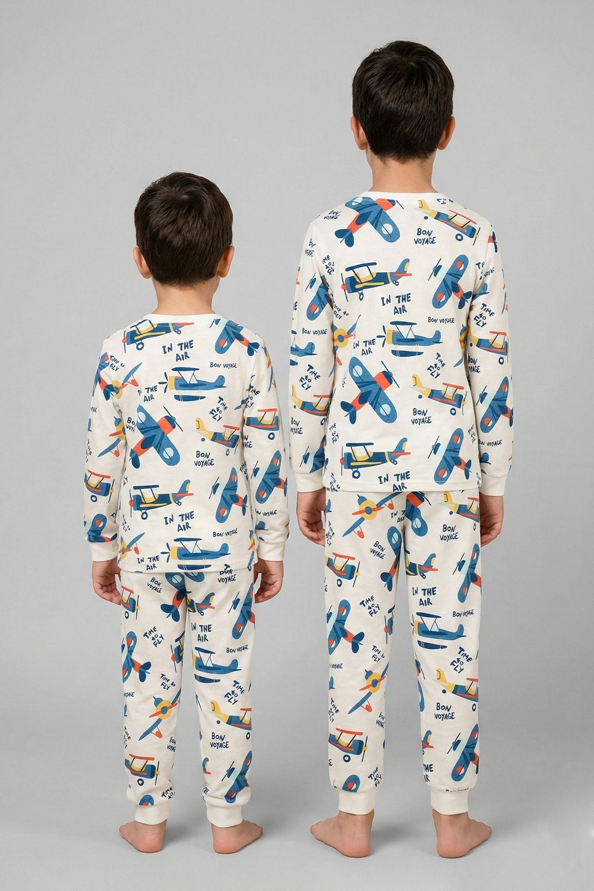 Time To FLY Beyaz Desenli Çocuk Pijama Takımı