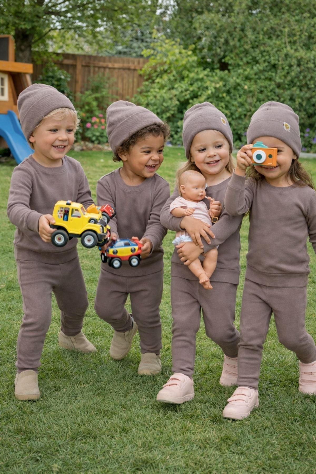 Unisex 3'Lü Kaşkorse Bebe Takım