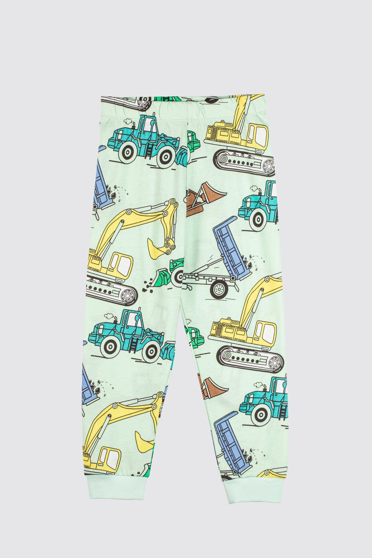 Ekskavatör Desenli %100 Pamuk Erkek Çocuk Pijama Takımı