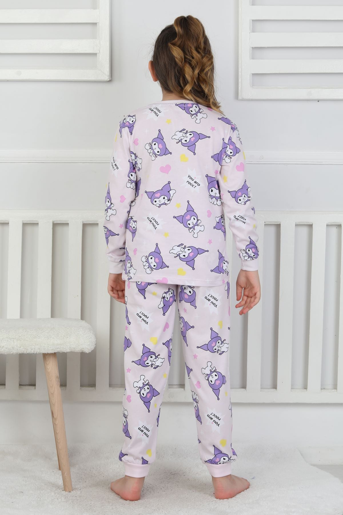 You Aro Rocc Kuromi Desenli Kız Çocuk Pijama Takımı