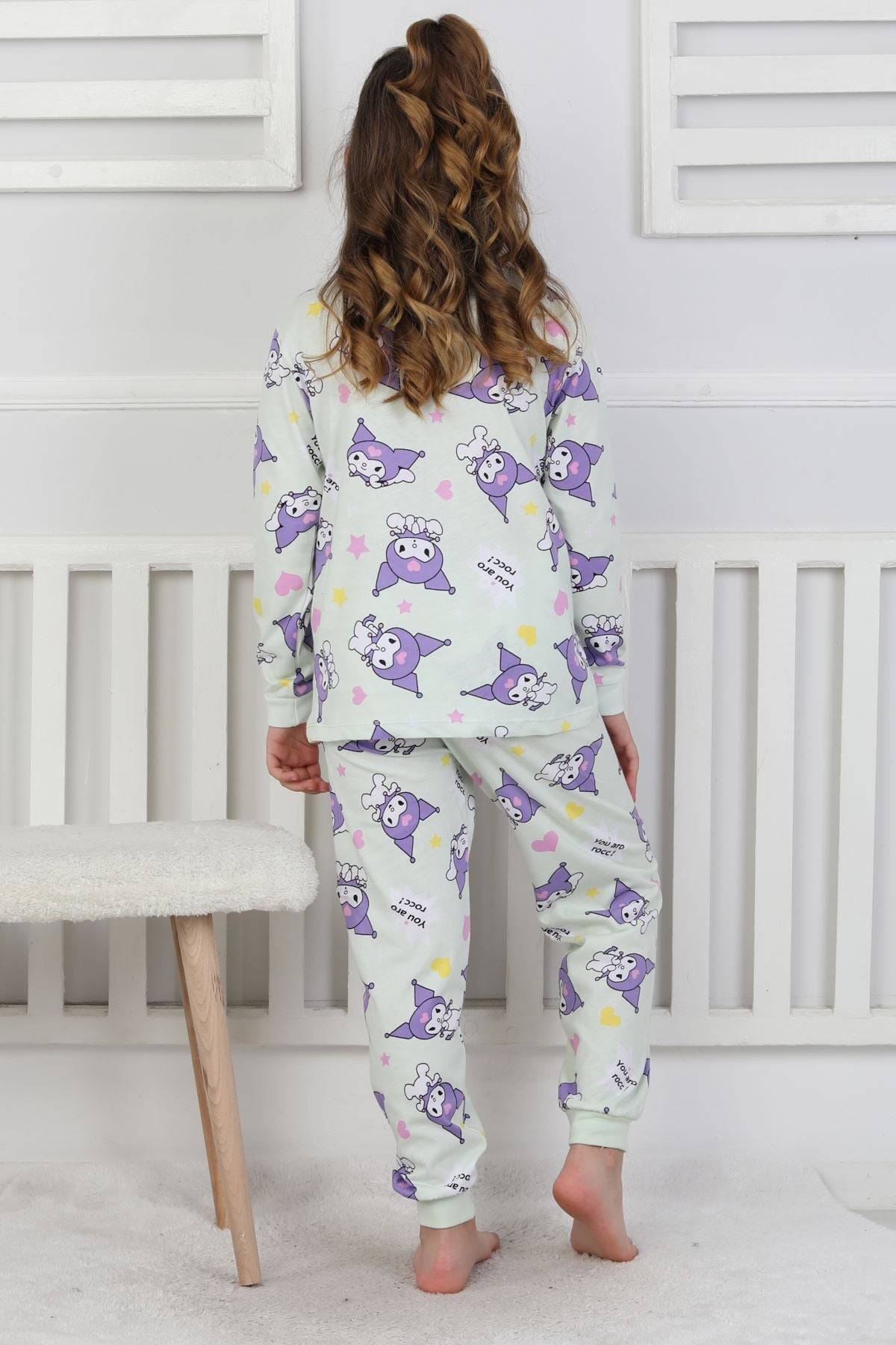 You Aro Rocc Kuromi Desenli Kız Çocuk Pijama Takımı