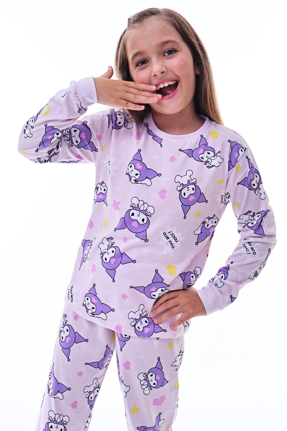 You Aro Rocc Kuromi Desenli Kız Çocuk Pijama Takımı