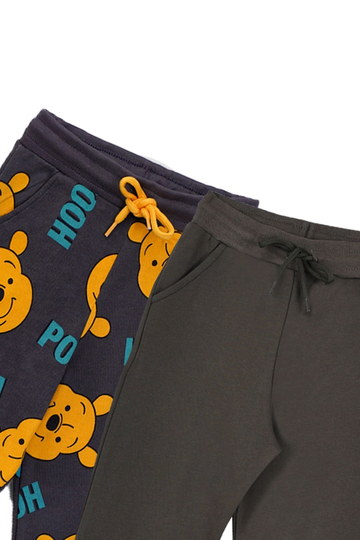 2'Li Basic Şardonlu 2 İplik Eşofman Set ( Winnie The Pooh - Haki )