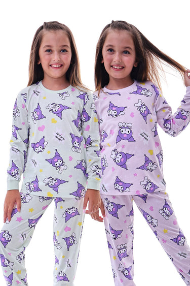 2'Li Cute Kuromi Desenli Kız Çocuk Pijama Takımı