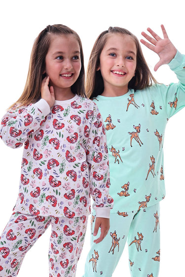 2'Li Sevimli Sky Ve Geyik Desenli Kız Çocuk Pijama Takımı