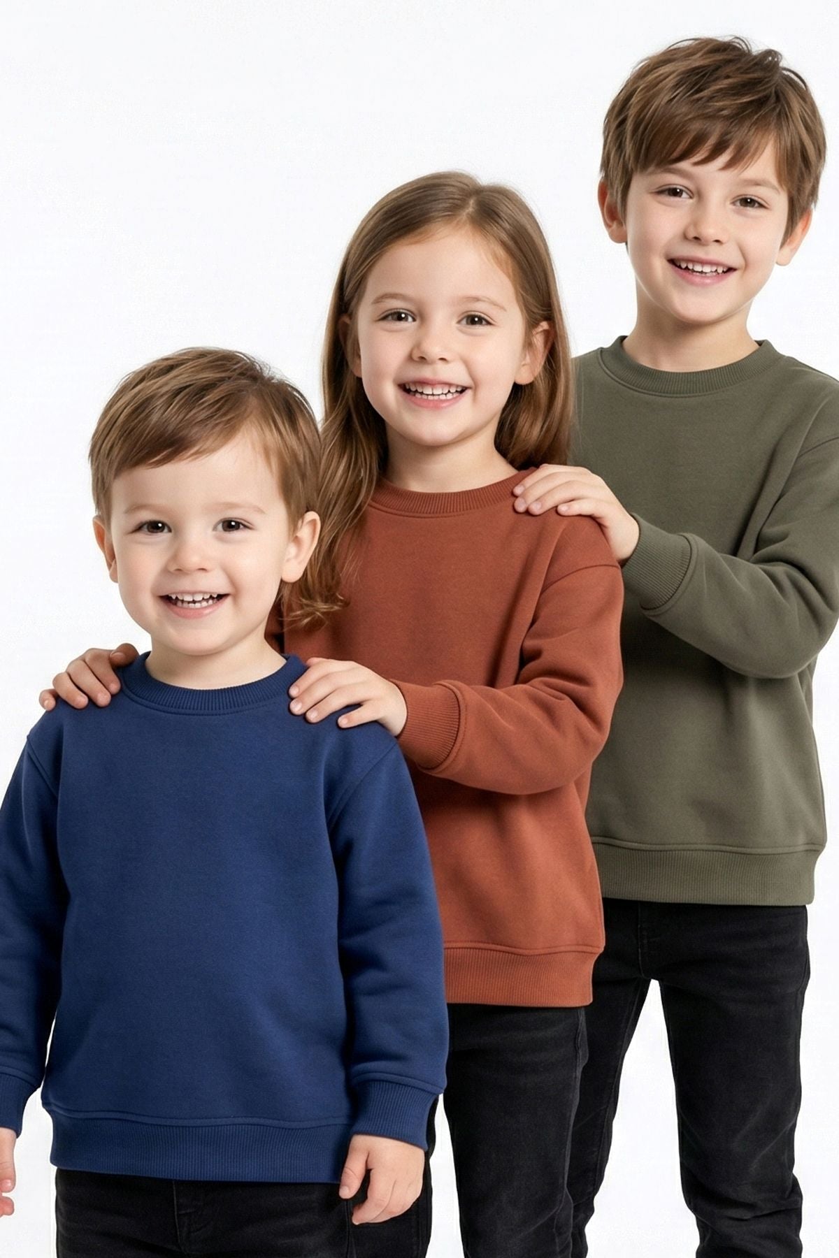 3'Lü Basic Şardonlu Çocuk Sweatshirt