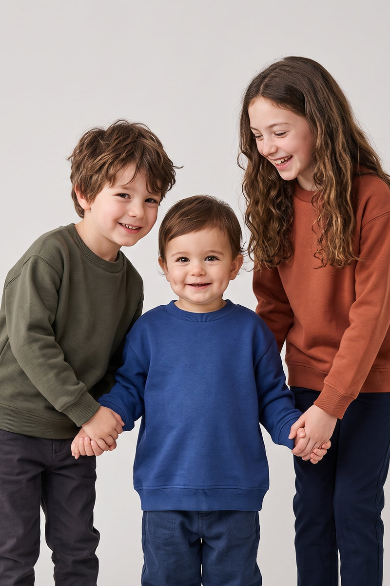 3'Lü Basic Şardonlu Çocuk Sweatshirt