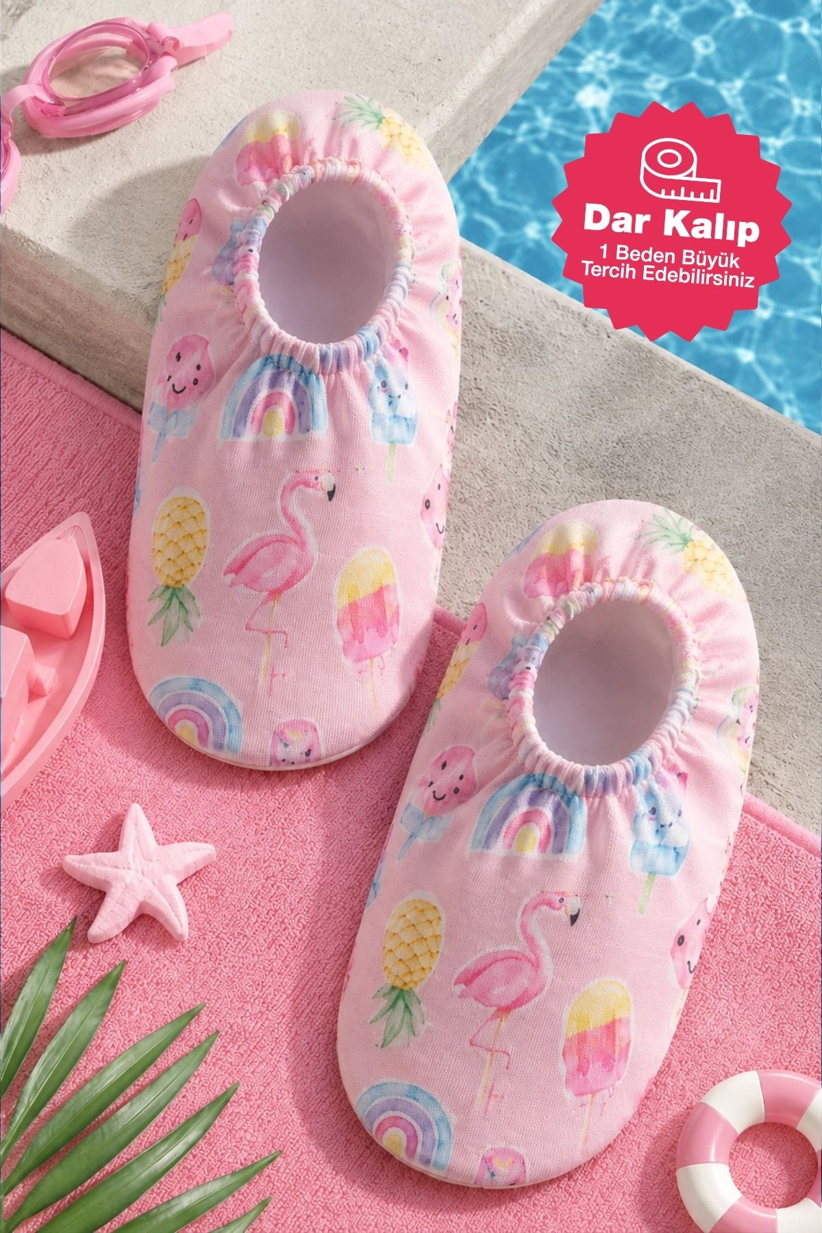 Summer Pembe Renk Kaymaz Taban Bebek - Çocuk Deniz Ayakkabısı