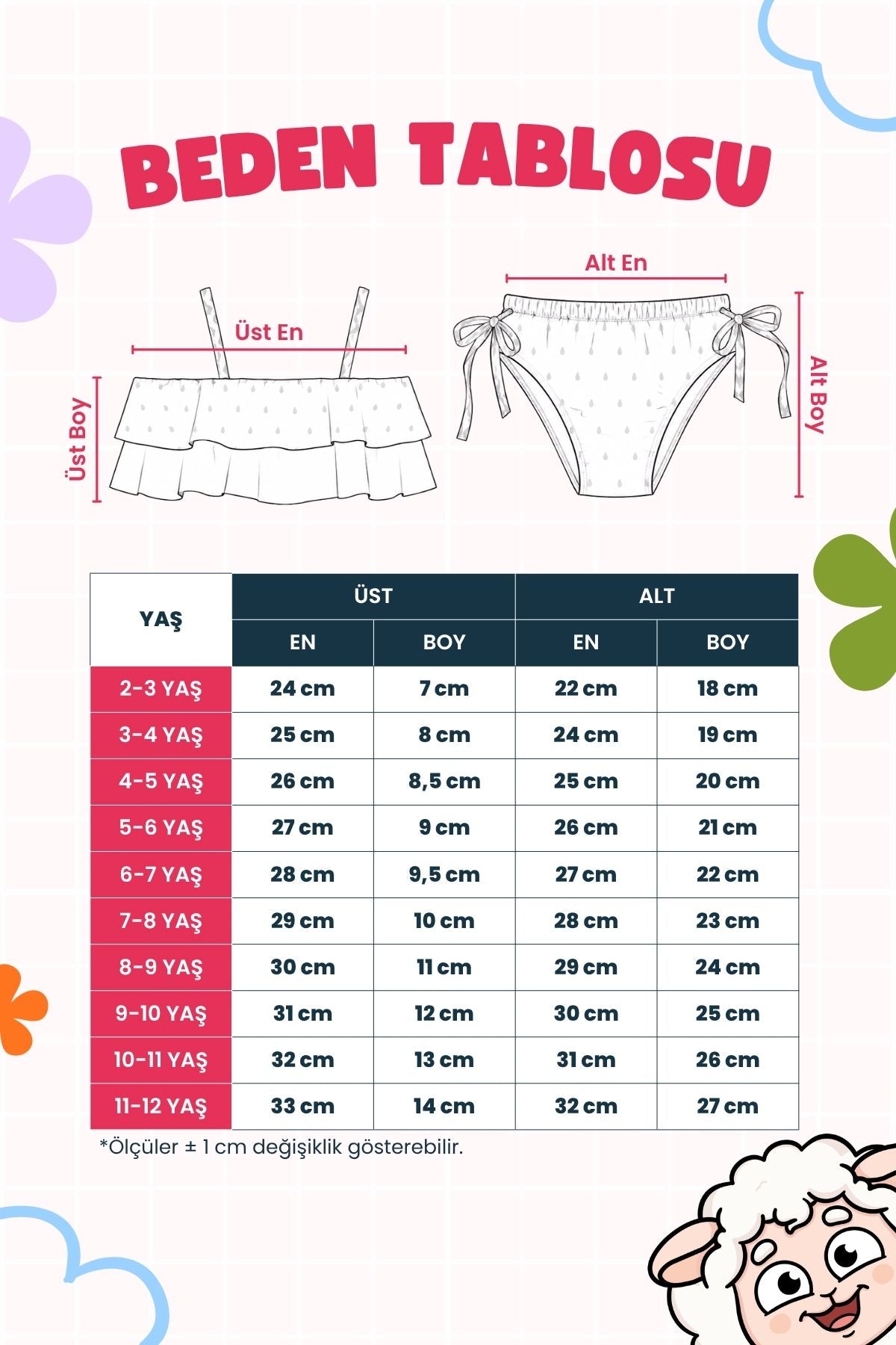 Karpuz Desenli kız Çocuk Mayo-Bikini Takımı