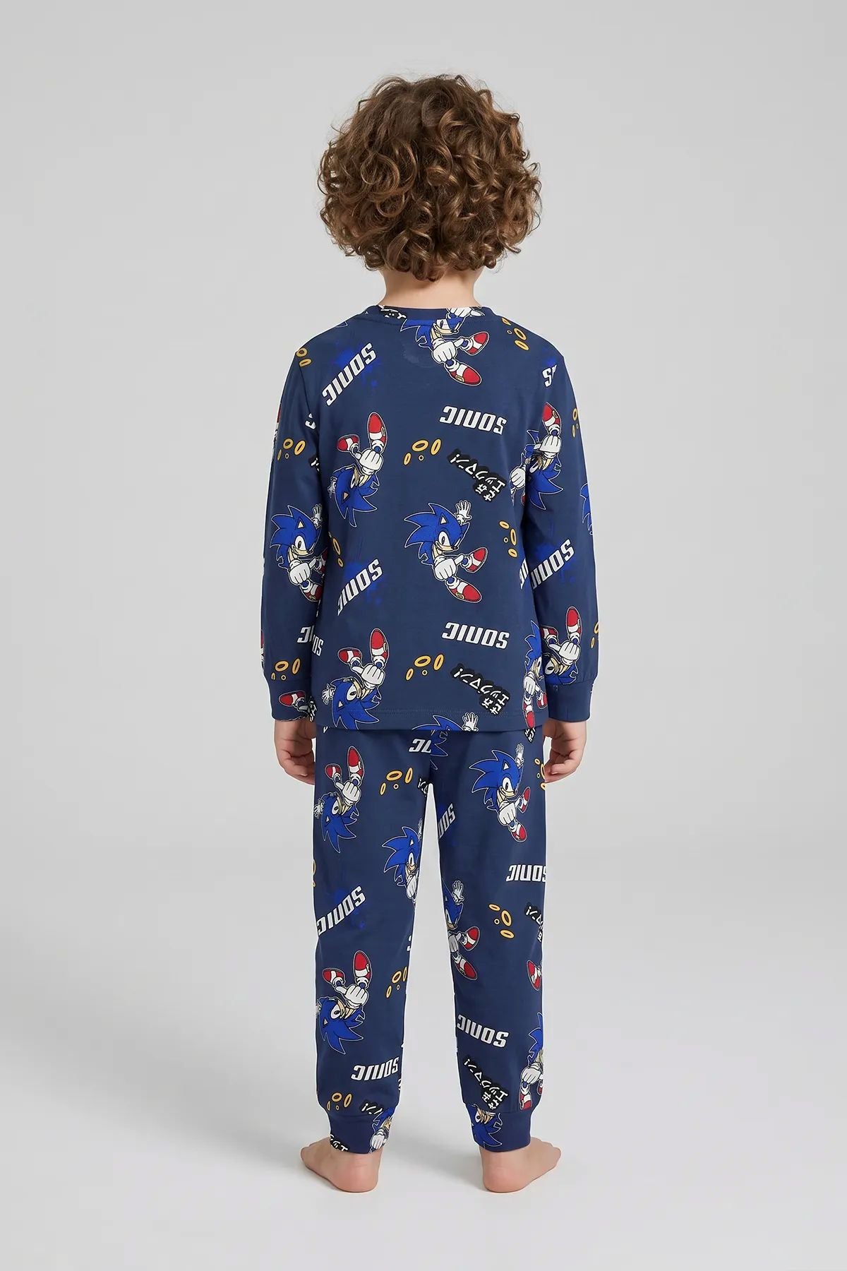 The Hedgehog Super Sonic Desenli %100 Pamuk Çocuk Pijama Takımı