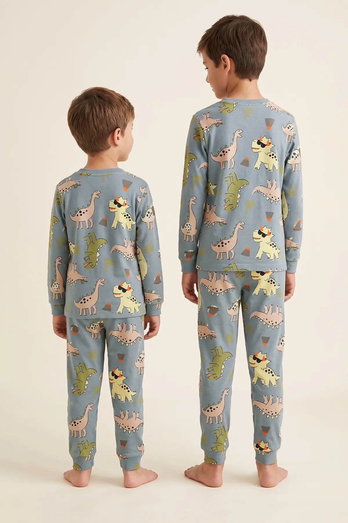 Dinozor Desenli Erkek Çocuk Pijama Takımı