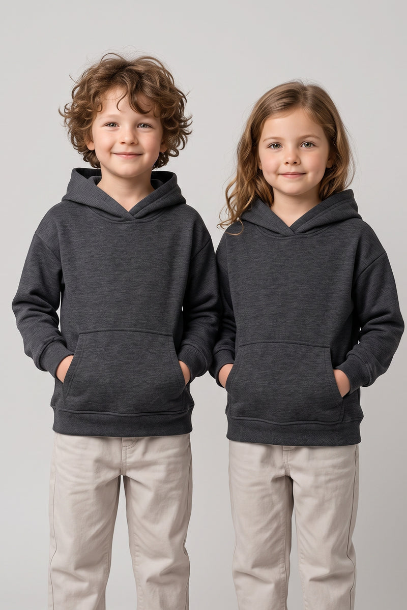 Basic Kapüşonlu Şardonlu Kanguru Cep Detaylı Çocuk Sweatshirt 3-12 Yaş