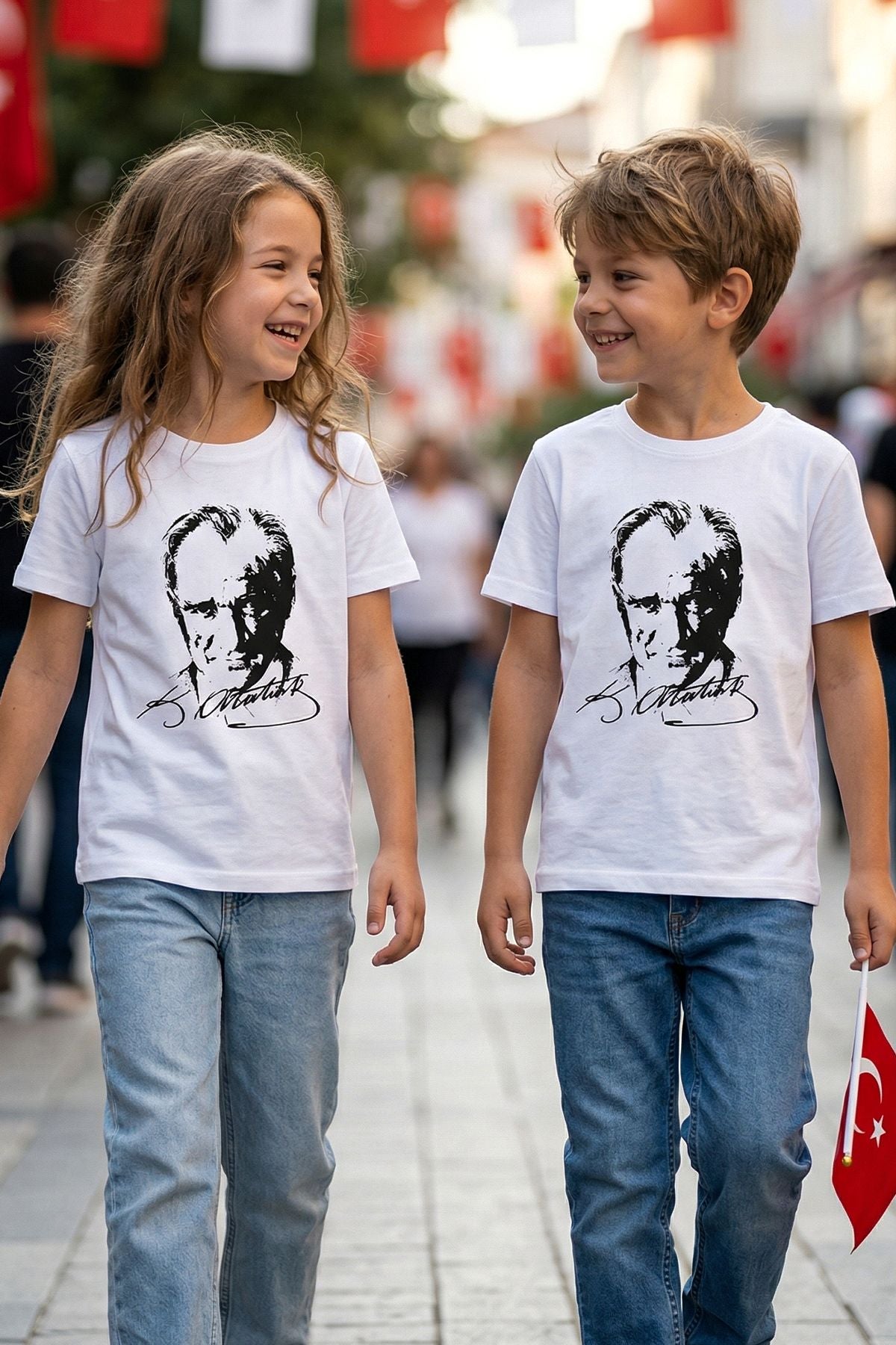 Atatürk Baskılı Beyaz Renk T-Shirt