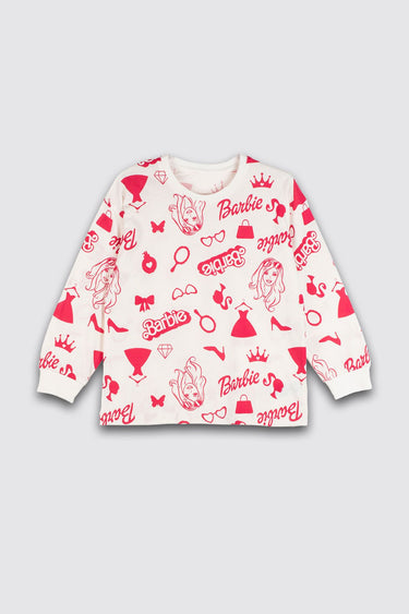 Barbie temalı pijama takımı şık ve rahat tasarımıyla çocuklar için ideal uyku kıyafeti seçeneği sunar.