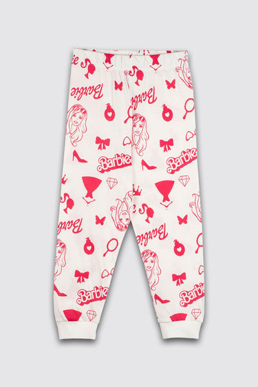 Barbie temalı pijama takımı şık ve rahat tasarımıyla çocuklar için ideal uyku kıyafeti seçeneği sunar.