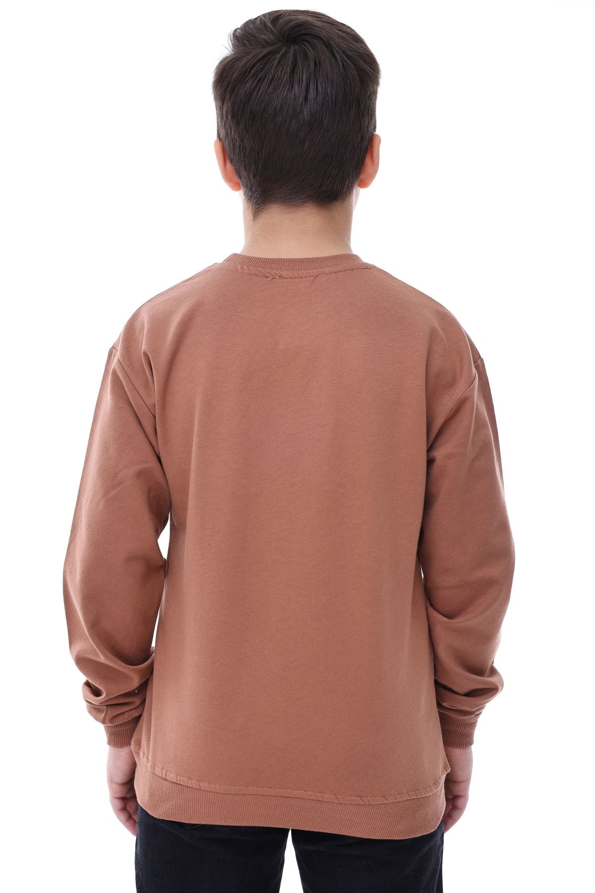 Basic Bisiklet Yaka Şardonlu Çocuk Sweatshirt 3-12 Yaş
