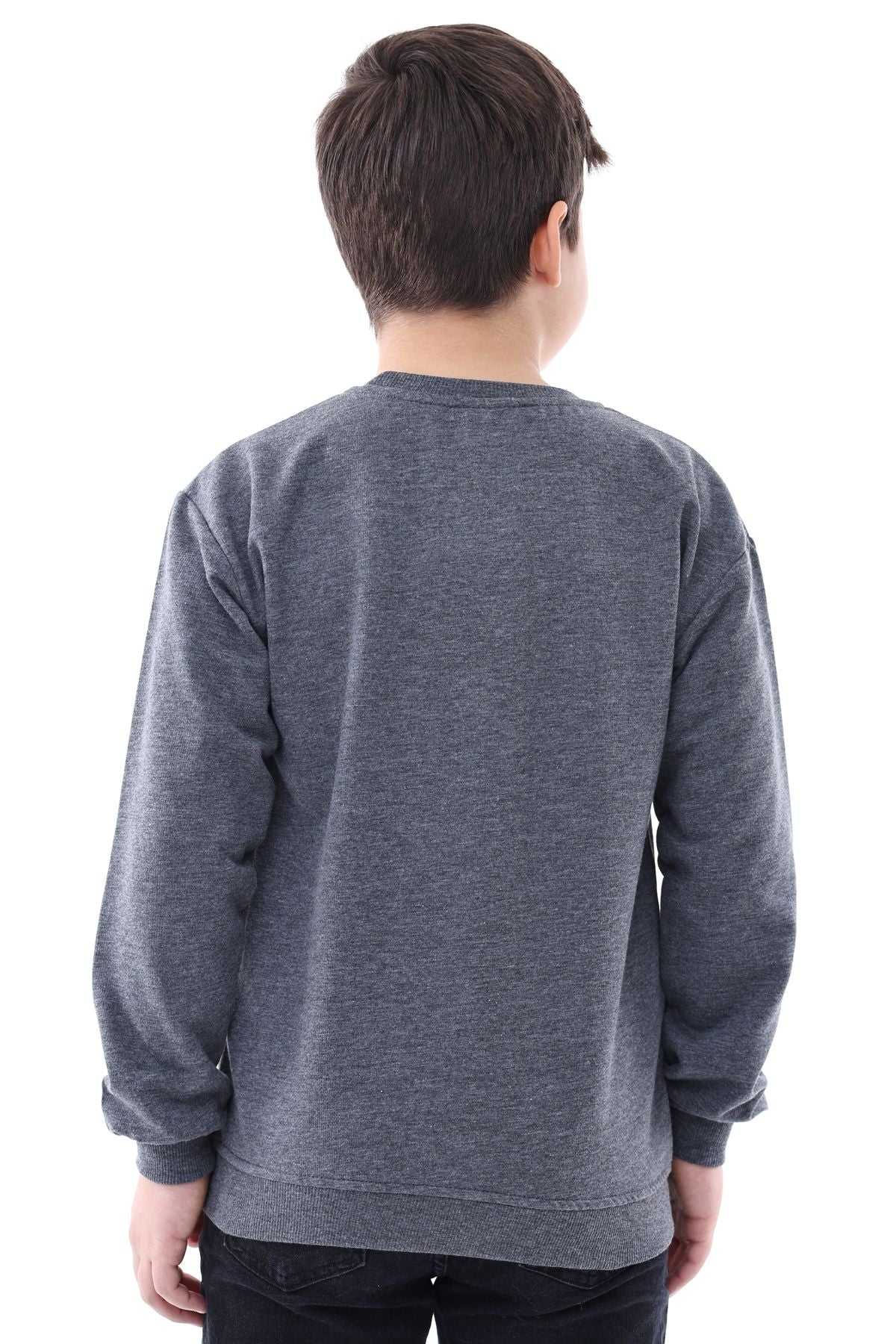 Basic Bisiklet Yaka Şardonlu Çocuk Sweatshirt 3-12 Yaş