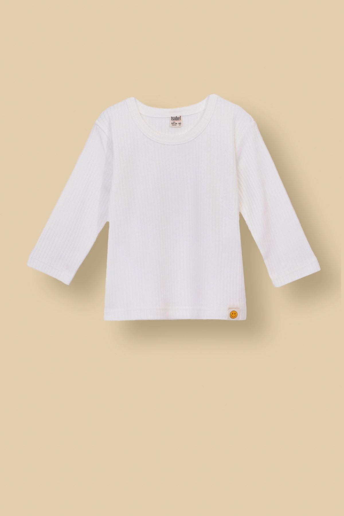 Basic Fitilli İnterlok Kumaş %100 Pamuk 1-5 Yaş Beyaz Bebek Pijama Takımı
