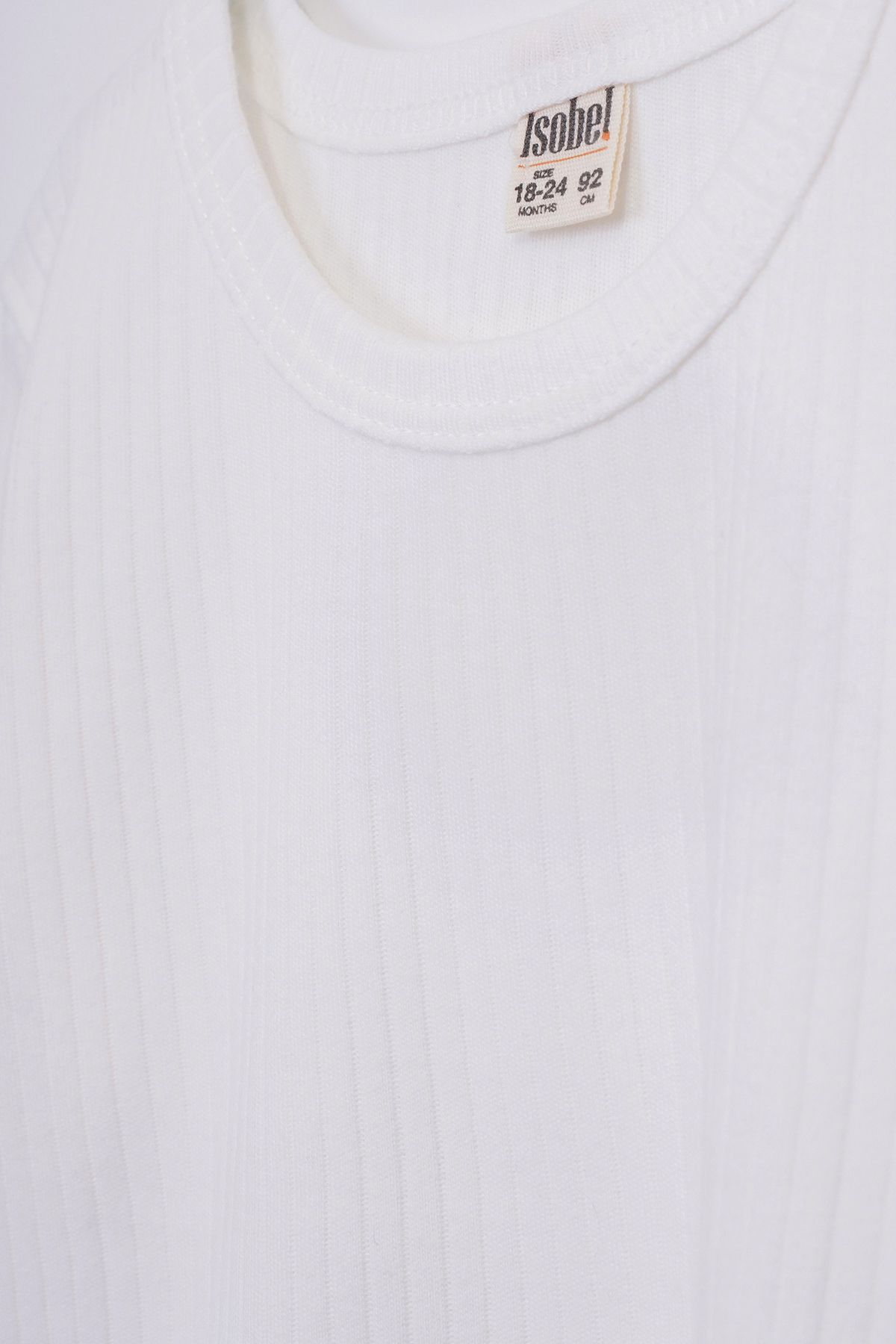 Basic Fitilli İnterlok Kumaş %100 Pamuk 1-5 Yaş Beyaz Bebek Pijama Takımı