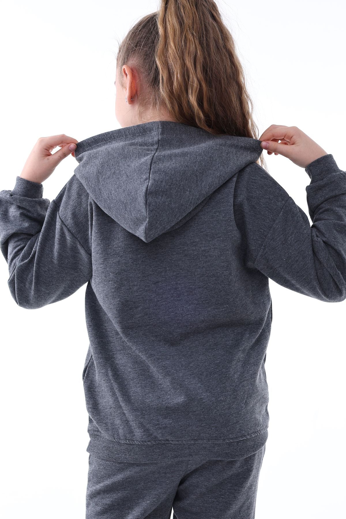 Basic Kapüşonlu Şardonlu Kanguru Cep Detaylı Çocuk Sweatshirt 3-12 Yaş