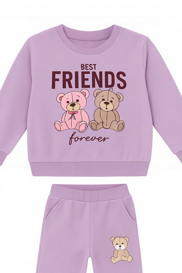 Best Friends Yazılı Ayıcık Baskılı 2 İplik Eşofman Takımı