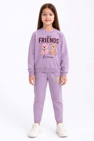 Best Friends Yazılı Ayıcık Baskılı 2 İplik Eşofman Takımı