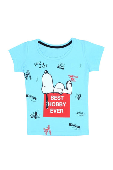 Bhe Dog Design Blue Kız Çocuk T-Shirt