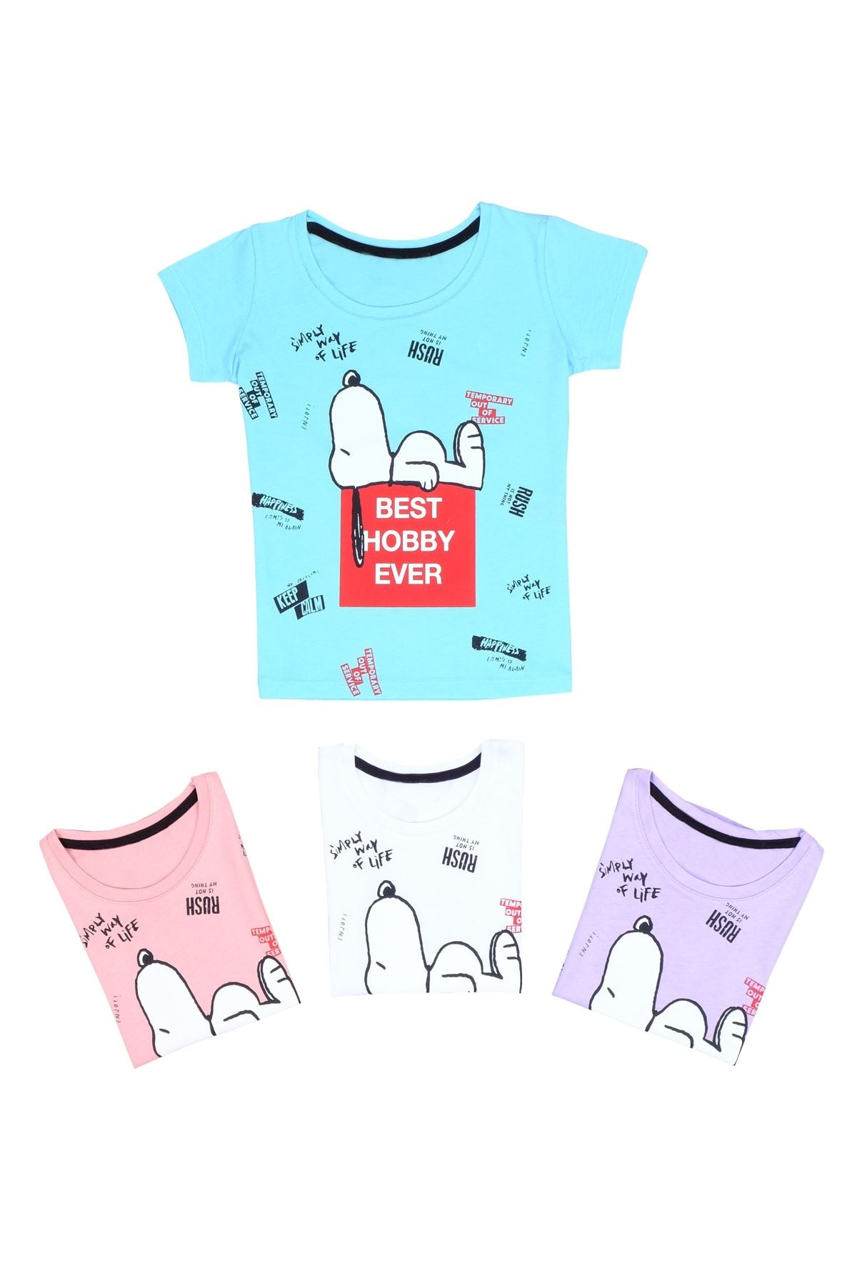 Bhe Dog Design Purple Kız Çocuk T-Shirt