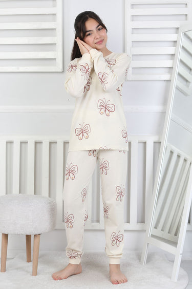 Butterfly Garden Desenli Kız Çocuk Pijama Takımı