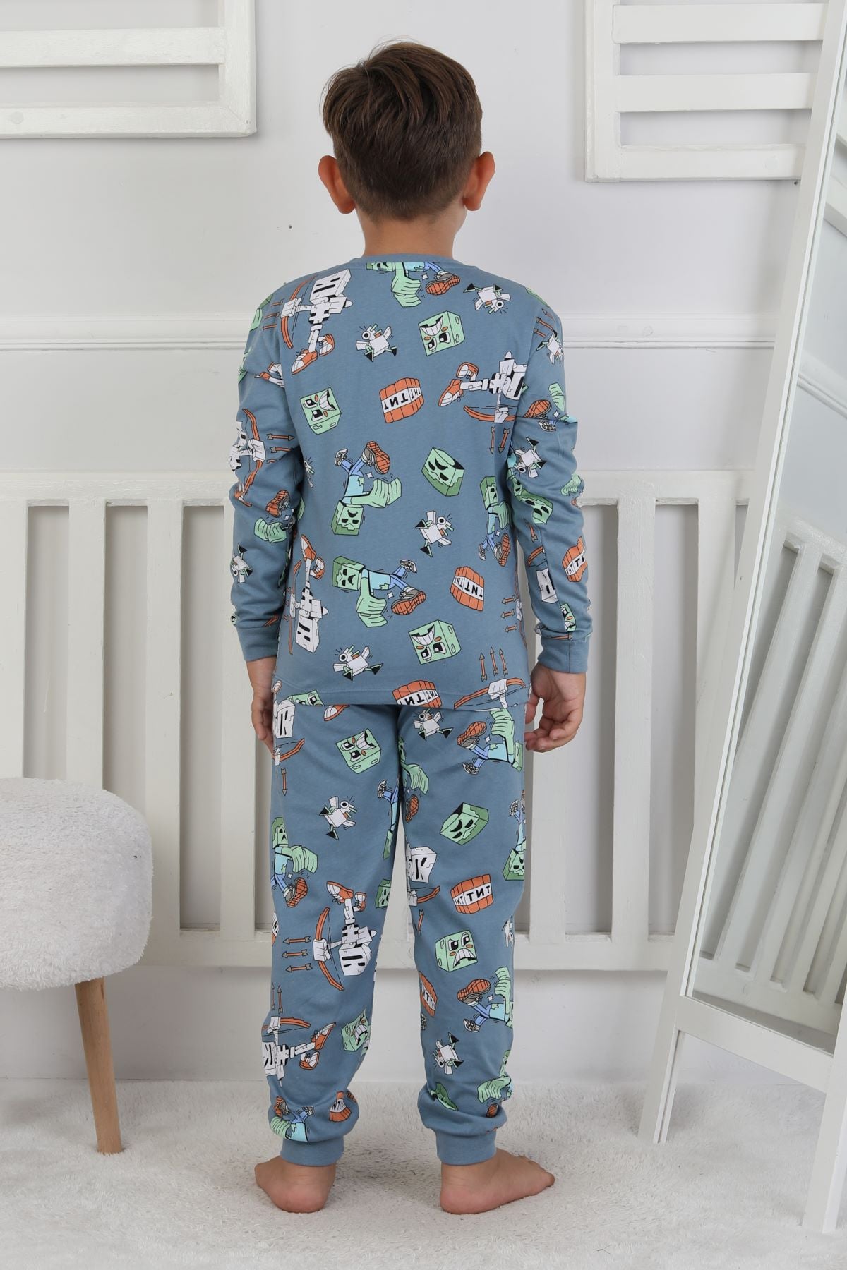 Computer Game Desenli Erkek Çocuk Pijama Takımı
