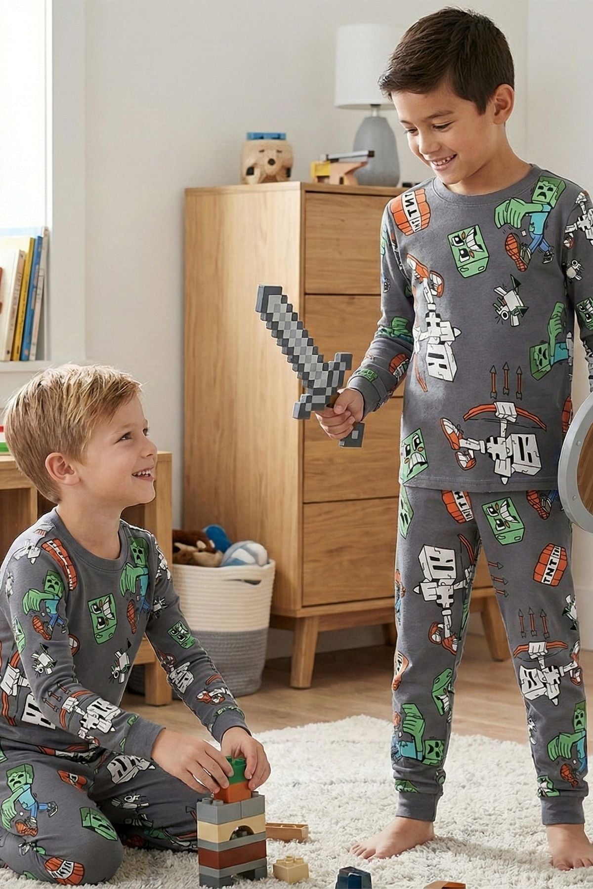 Computer Game Desenli Erkek Çocuk Pijama Takımı