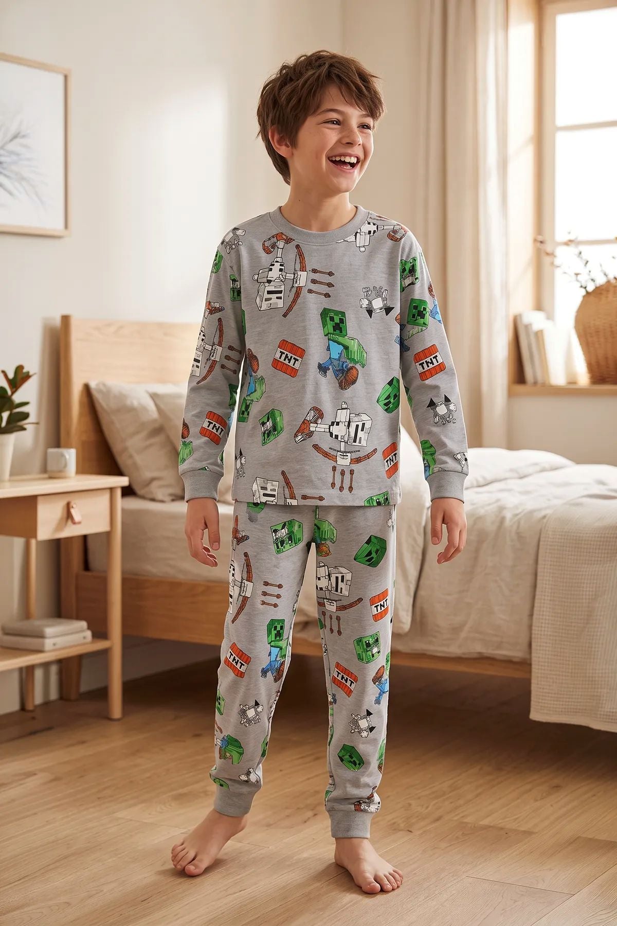 Computer Game Desenli Erkek Çocuk Pijama Takımı