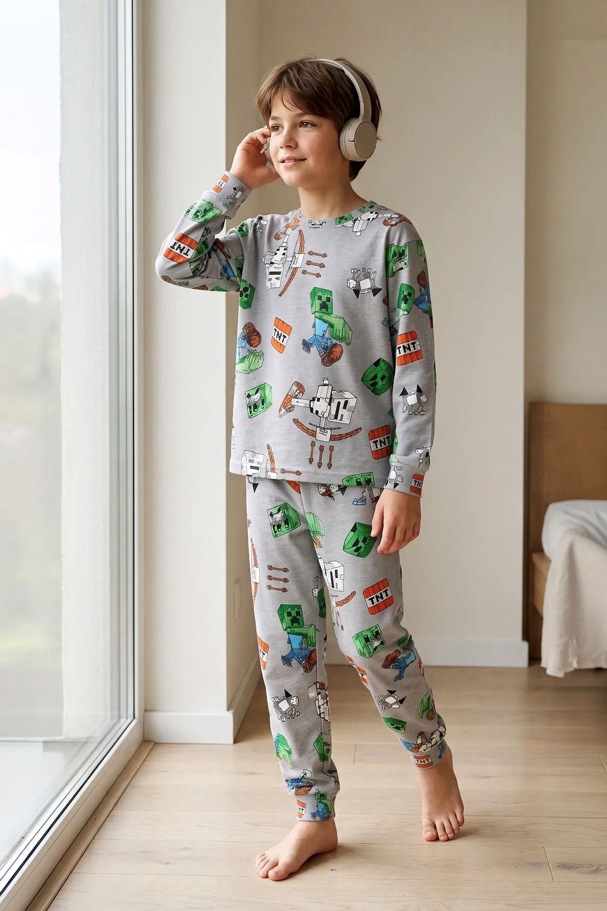 Computer Game Desenli Erkek Çocuk Pijama Takımı