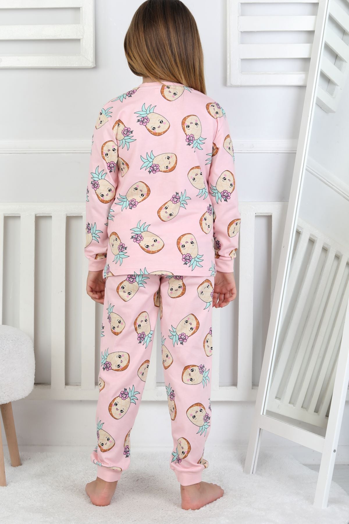 Cute Ananas Desenli Kız Çocuk Pijama Takımı