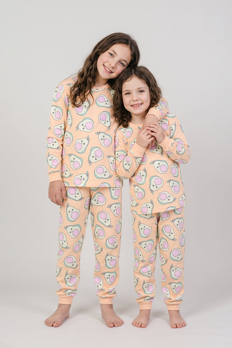 Cute Avocado Desenli Kız Çocuk Pijama Takımı