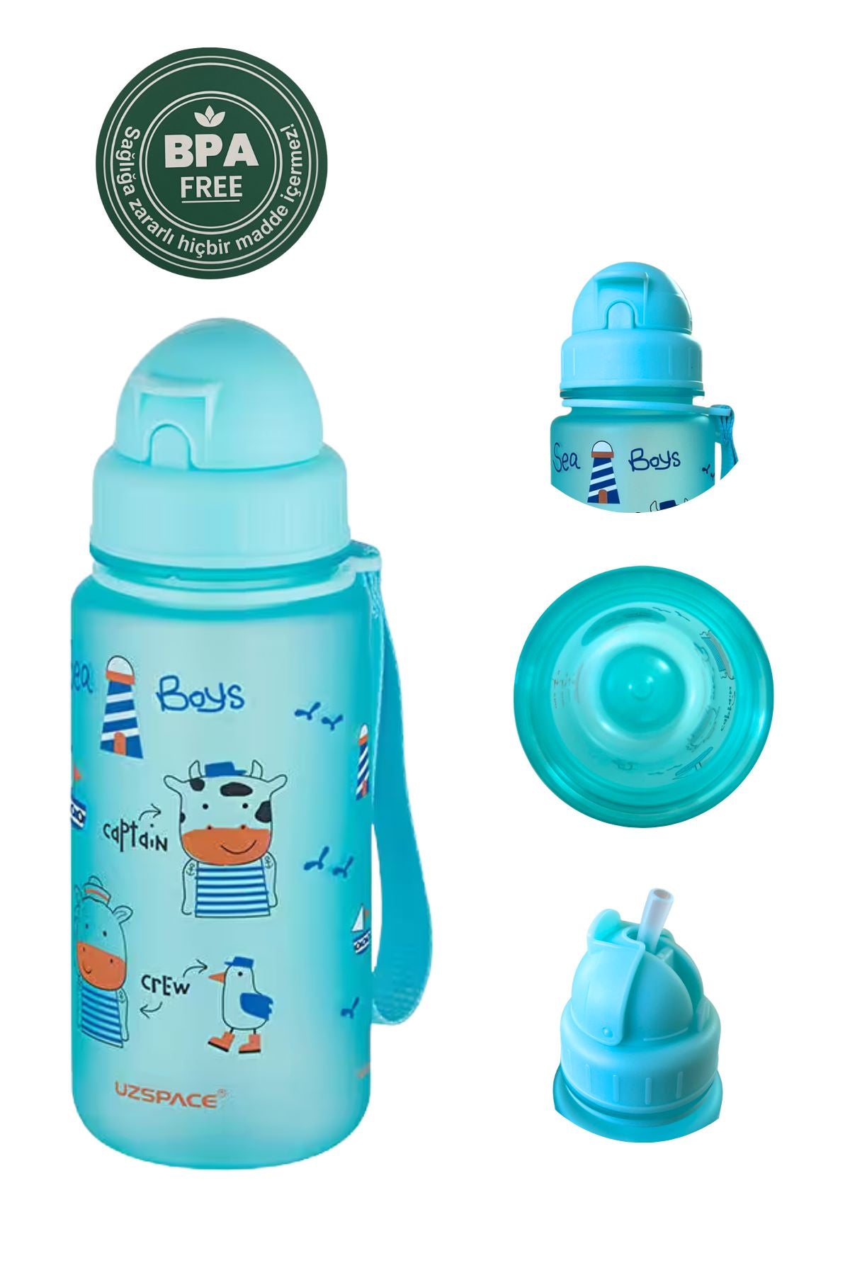 Cute Bear Baskılı Korsan Temalı 400 ml Suluk / Matara