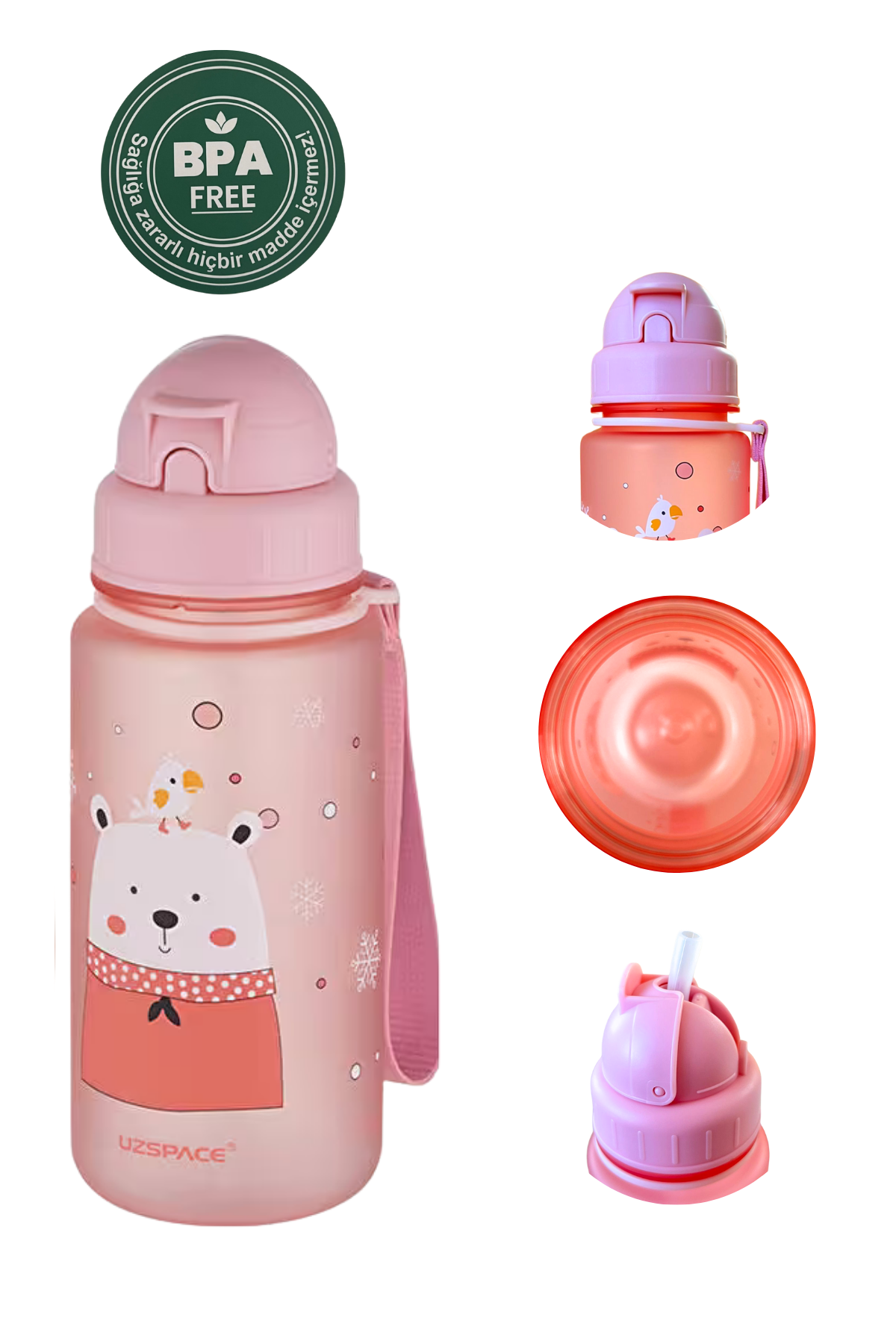 Cute Bear Baskılı Korsan Temalı 400 ml Suluk / Matara