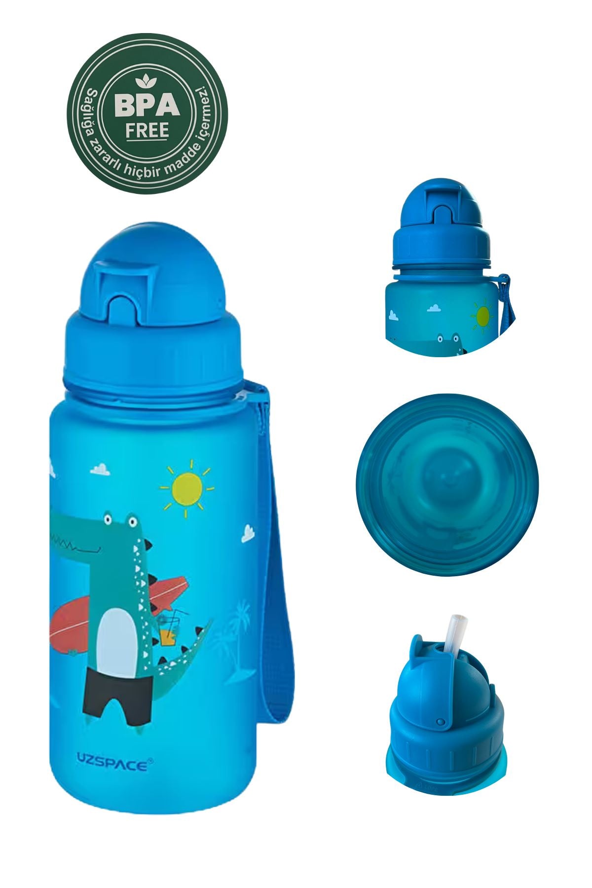 Cute Bear Baskılı Korsan Temalı 400 ml Suluk / Matara