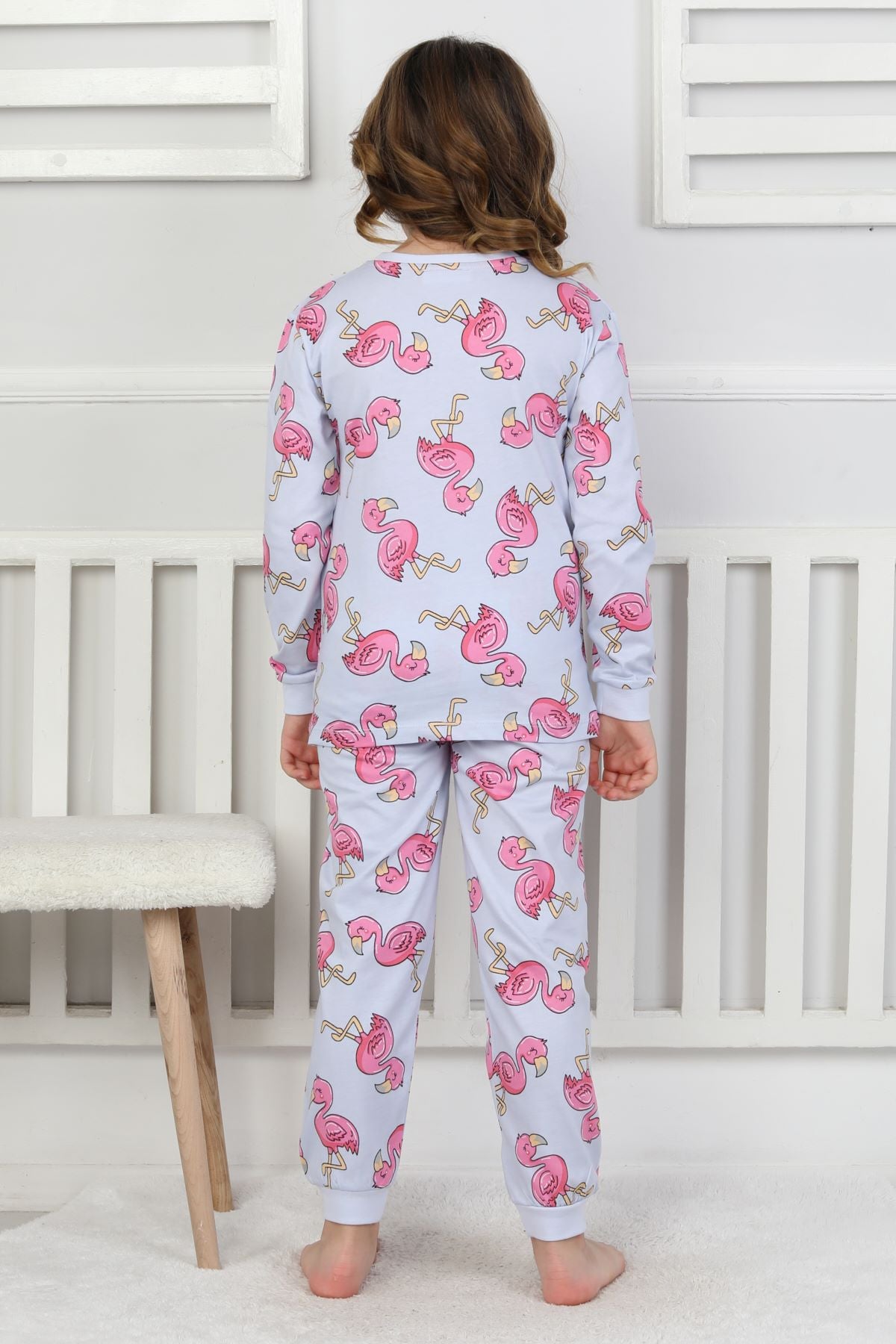 Cute Flamingo Desenli Kız Çocuk Pijama Takımı