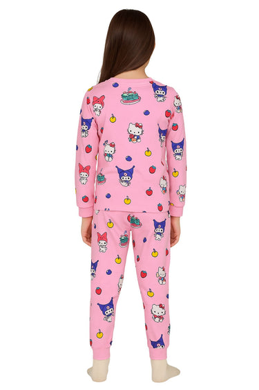 Cute Hello Kitty Ve Kuromi Desenli Kız Çocuk Pijama Takımı