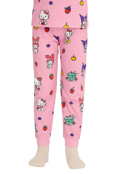 Cute Hello Kitty Ve Kuromi Desenli Kız Çocuk Pijama Takımı