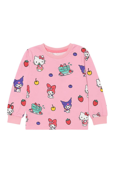 Cute Hello Kitty Ve Kuromi Desenli Kız Çocuk Pijama Takımı