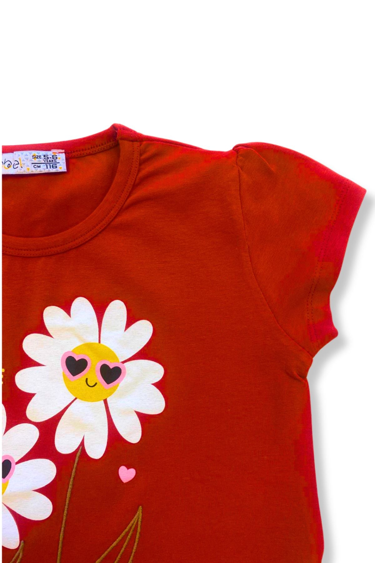 Cute My Sister İs My Bestie Baskılı Papatya T-Shirt